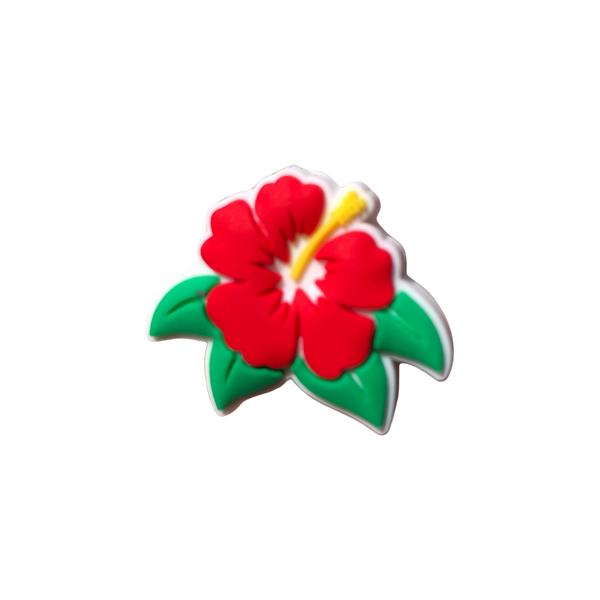 Silicone Focal Beads - Red Hibiscus Flower  - 65