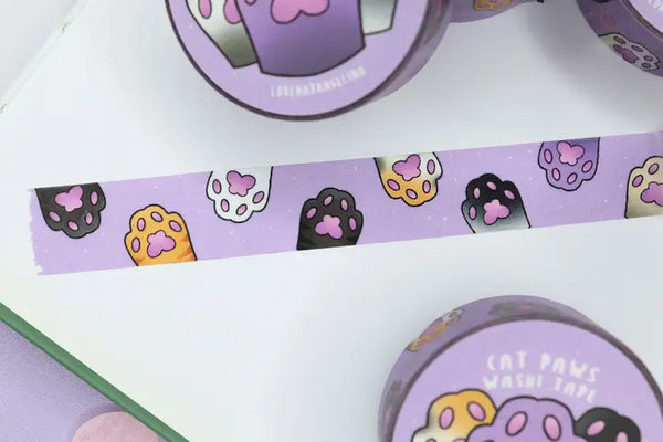 Cat Paws Washi Tape / Kawaii Toes Cute Sweet Purple
