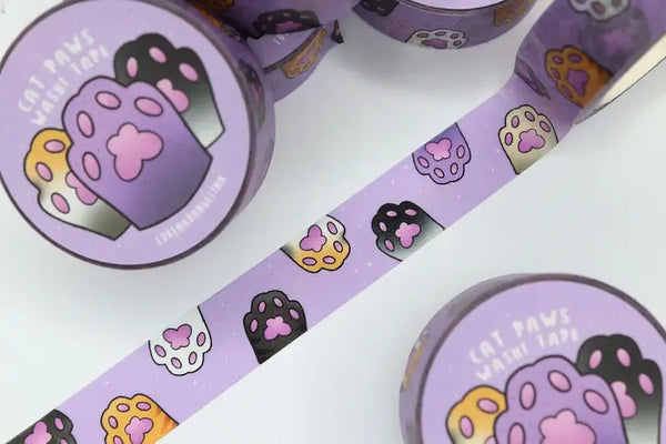 Cat Paws Washi Tape / Kawaii Toes Cute Sweet Purple