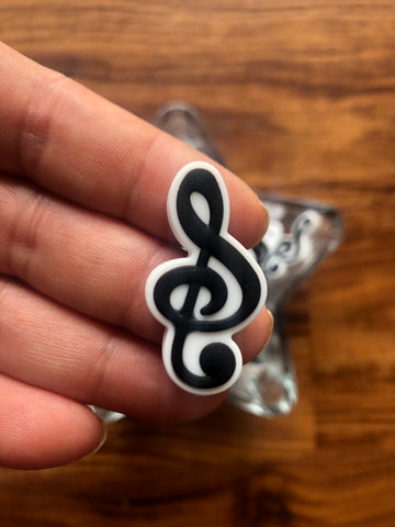 Silicone Focal Beads - Musical Note - 2 PCS