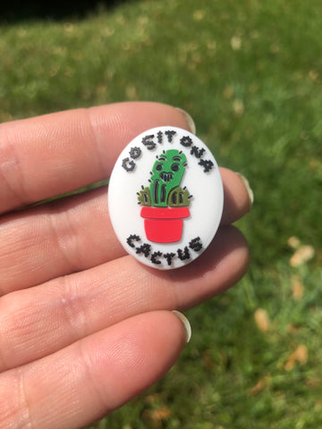 Silicone Focal Beads - Go Sit on a Cactus - 2 Pieces