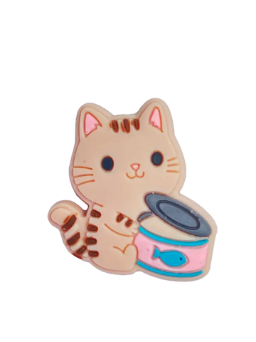 Silicone Focal Beads - Kitty Cat Eating Tuna