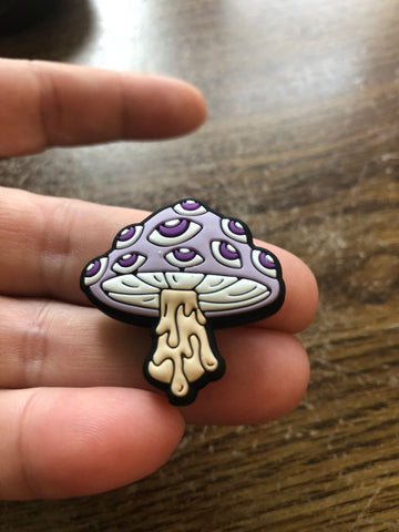 Silicone Focal Beads - Purple Trippy Mushroom Shroom