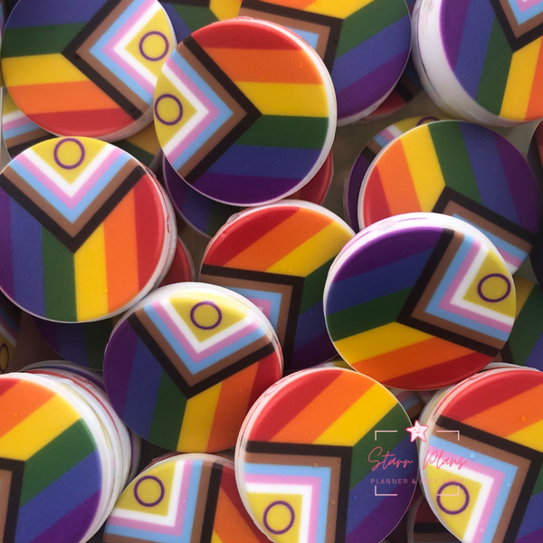Silicone Focal Beads -  Intersex Inclusive Progress Pride Flag || Starr Plans Exclusive