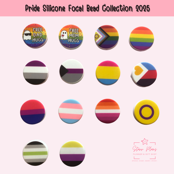 Silicone Focal Beads -  Intersex Inclusive Progress Pride Flag || Starr Plans Exclusive