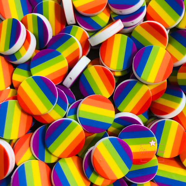 Silicone Focal Beads -  Rainbow Pride Flag || Starr Plans Exclusive