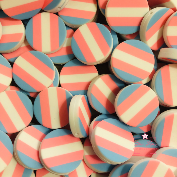 Silicone Focal Beads -  Trans Pride Flag || Starr Plans Exclusive