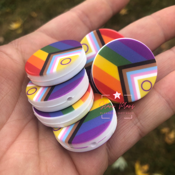 Silicone Focal Beads -  Intersex Inclusive Progress Pride Flag || Starr Plans Exclusive