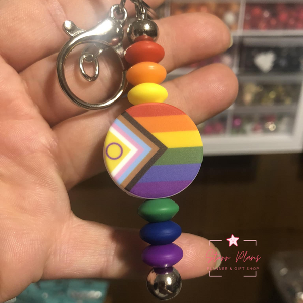 Silicone Focal Beads -  Intersex Inclusive Progress Pride Flag || Starr Plans Exclusive
