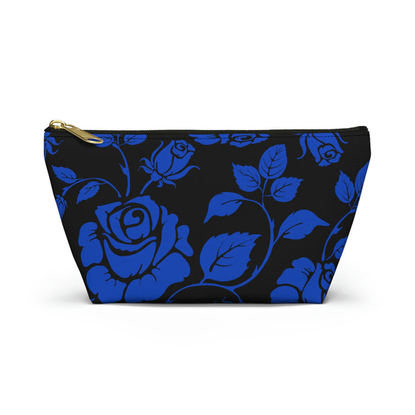 BLACK || Blue Floral || Accessory Pouch w T-bottom || Starr Plans Exclusive