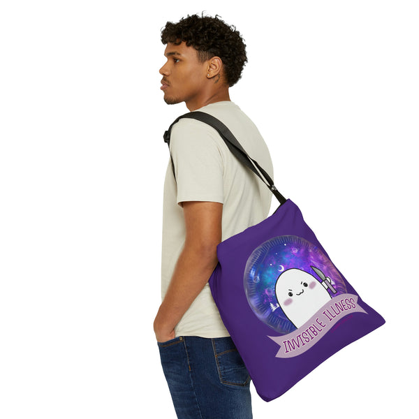 Stabby - Invisible Illness - Purple  Adjustable Tote Bag (AOP) 2 Sizes