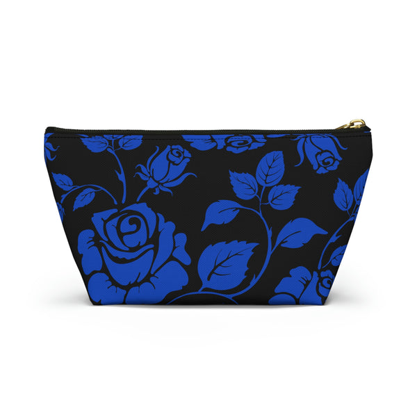 BLACK || Blue Floral || Accessory Pouch w T-bottom || Starr Plans Exclusive
