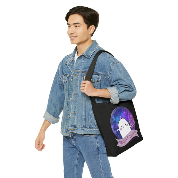 Stabby - Invisible Illness - Black  Adjustable Tote Bag (AOP) 2 Sizes