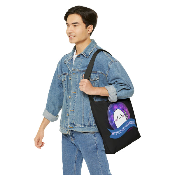 Stabby - No Spoons Left Black  Adjustable Tote Bag (AOP) 2 Sizes
