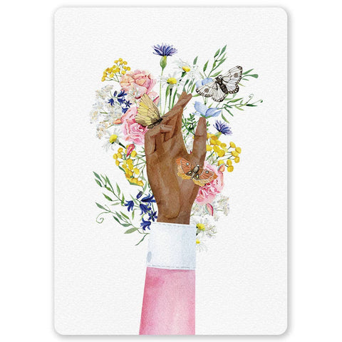 Hand With Flowers Postcard
