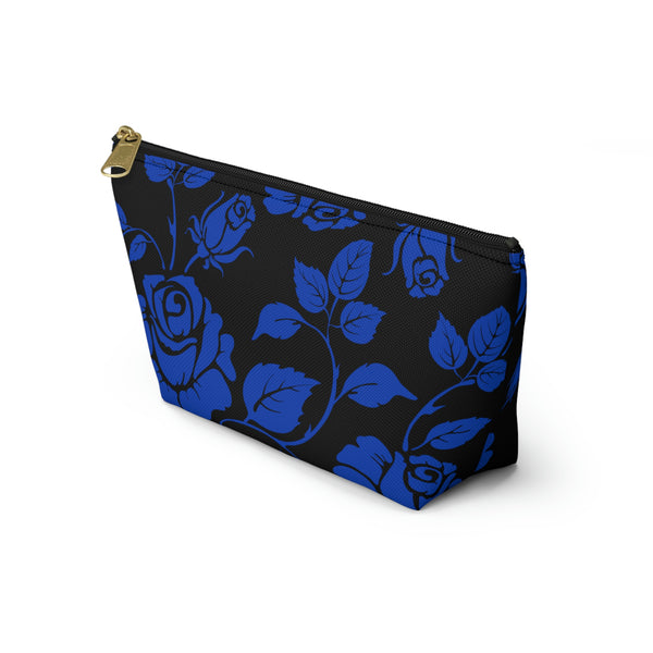 BLACK || Blue Floral || Accessory Pouch w T-bottom || Starr Plans Exclusive