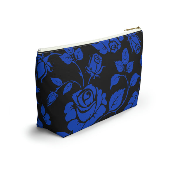 BLACK || Blue Floral || Accessory Pouch w T-bottom || Starr Plans Exclusive