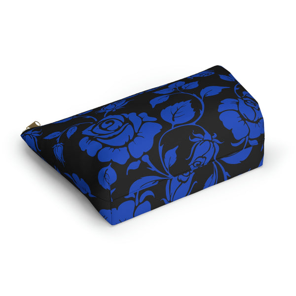 BLACK || Blue Floral || Accessory Pouch w T-bottom || Starr Plans Exclusive