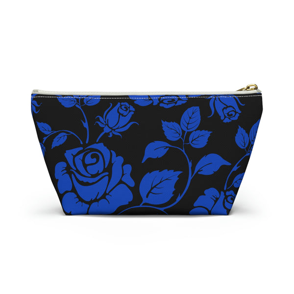BLACK || Blue Floral || Accessory Pouch w T-bottom || Starr Plans Exclusive