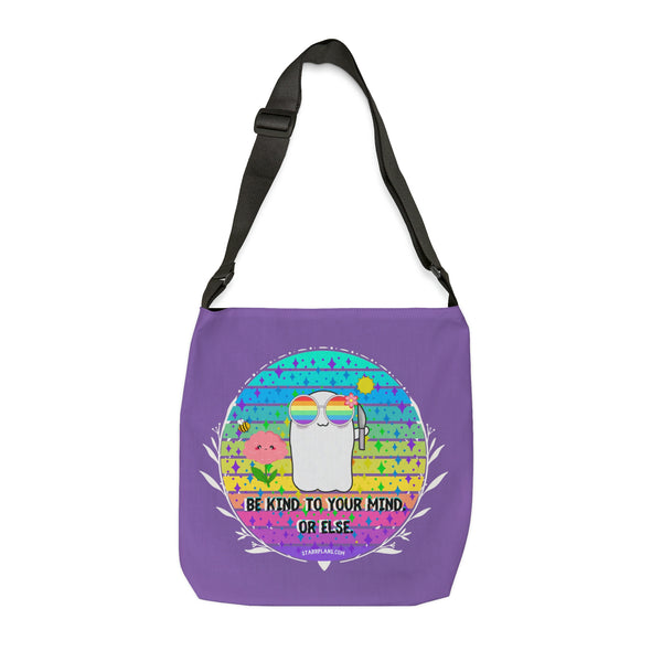 Stabby - Be Kind to Your Mind - Lavender Adjustable Tote Bag (AOP) - Two Sizes