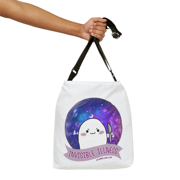 Stabby - Invisible Illness - White / Adjustable Tote Bag (AOP) 2 Sizes