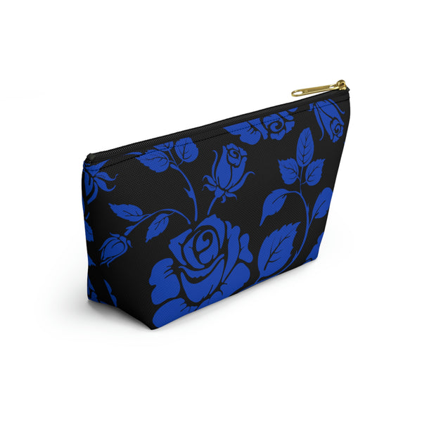 BLACK || Blue Floral || Accessory Pouch w T-bottom || Starr Plans Exclusive