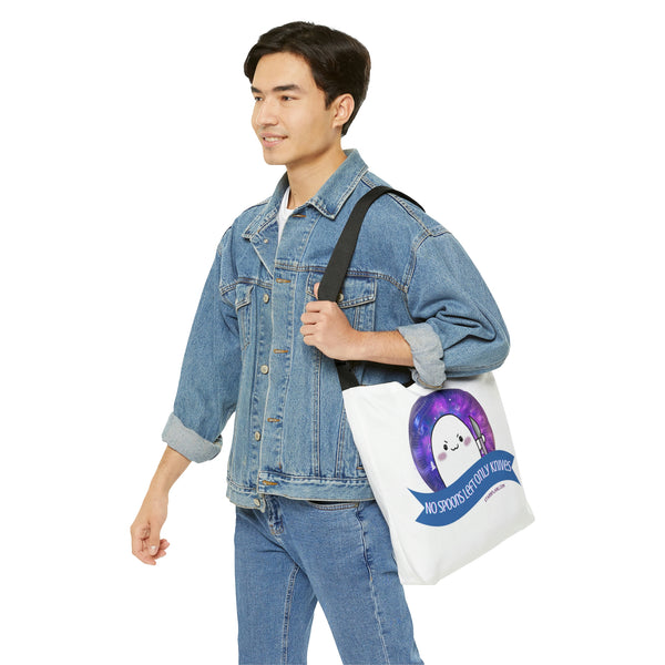 Stabby - No Spoons Left White  Adjustable Tote Bag (AOP) 2 Sizes