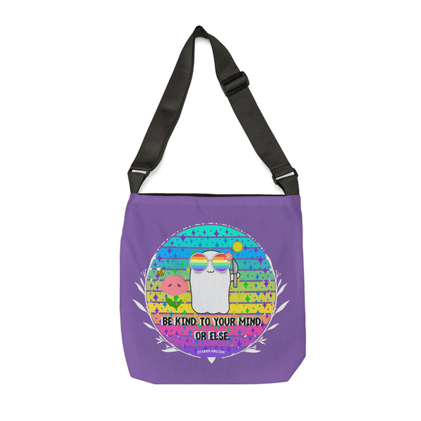 Stabby - Be Kind to Your Mind - Lavender Adjustable Tote Bag (AOP) - Two Sizes