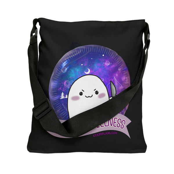 Stabby - Invisible Illness - Black  Adjustable Tote Bag (AOP) 2 Sizes