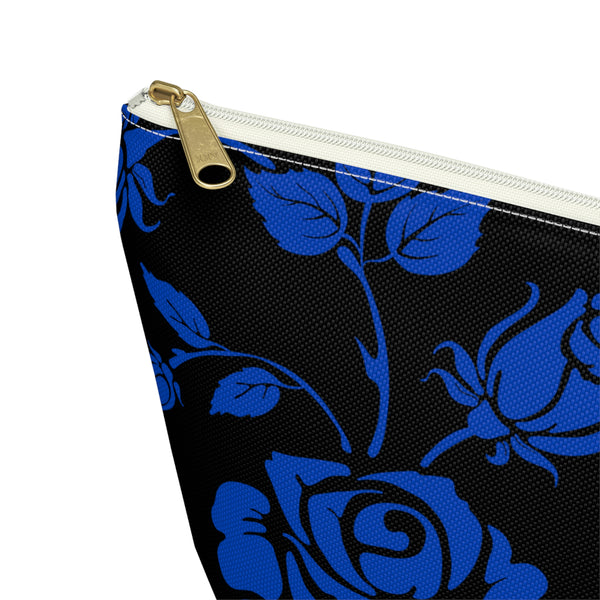 BLACK || Blue Floral || Accessory Pouch w T-bottom || Starr Plans Exclusive