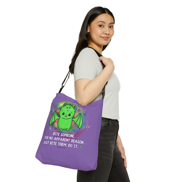 Batty || Bite Someone -  Lavender - Adjustable Tote Bag (AOP) 2 Sizes