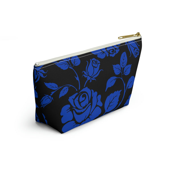 BLACK || Blue Floral || Accessory Pouch w T-bottom || Starr Plans Exclusive