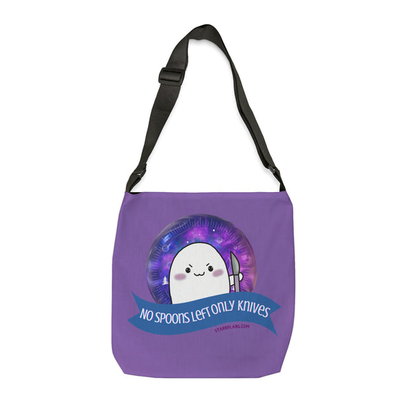 Stabby - No Spoons Left / Lavender Adjustable Tote Bag (AOP) 2 Sizes