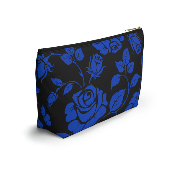 BLACK || Blue Floral || Accessory Pouch w T-bottom || Starr Plans Exclusive