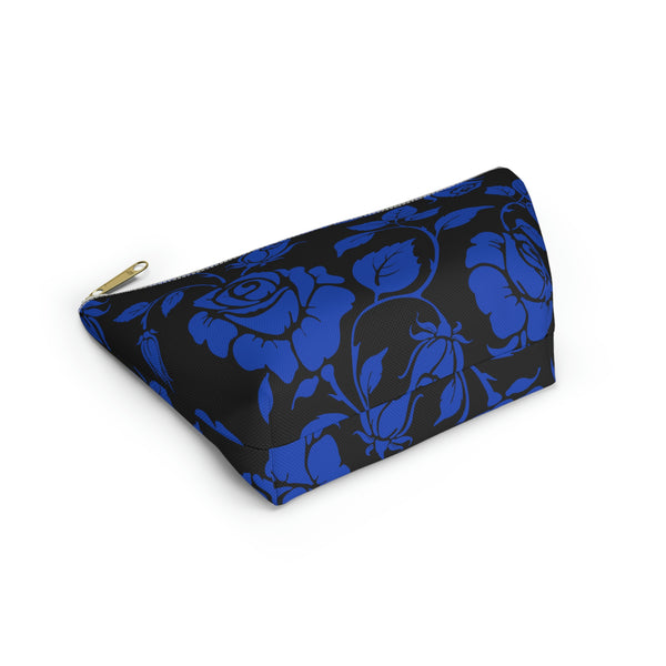 BLACK || Blue Floral || Accessory Pouch w T-bottom || Starr Plans Exclusive
