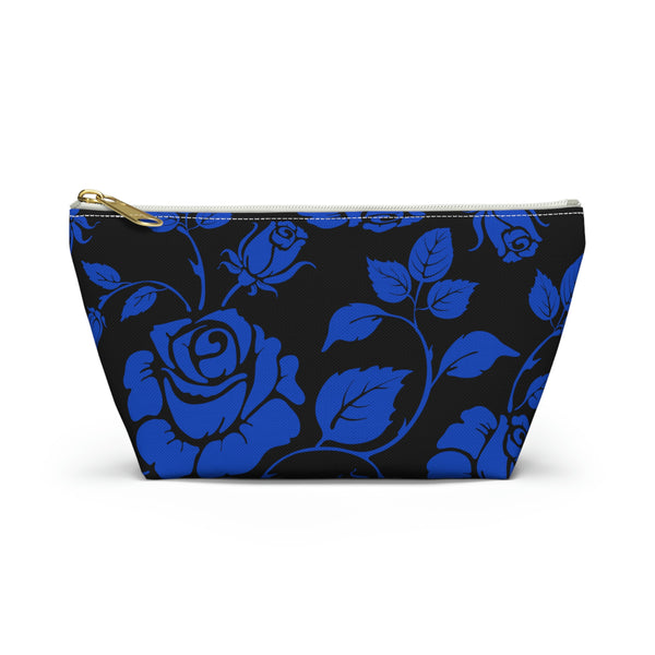 BLACK || Blue Floral || Accessory Pouch w T-bottom || Starr Plans Exclusive
