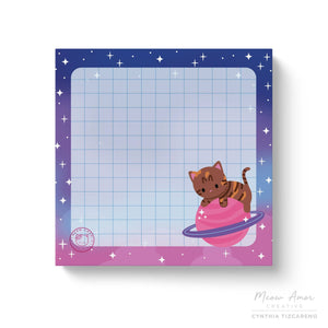 Torbie Cat Saturn Sticky Notes