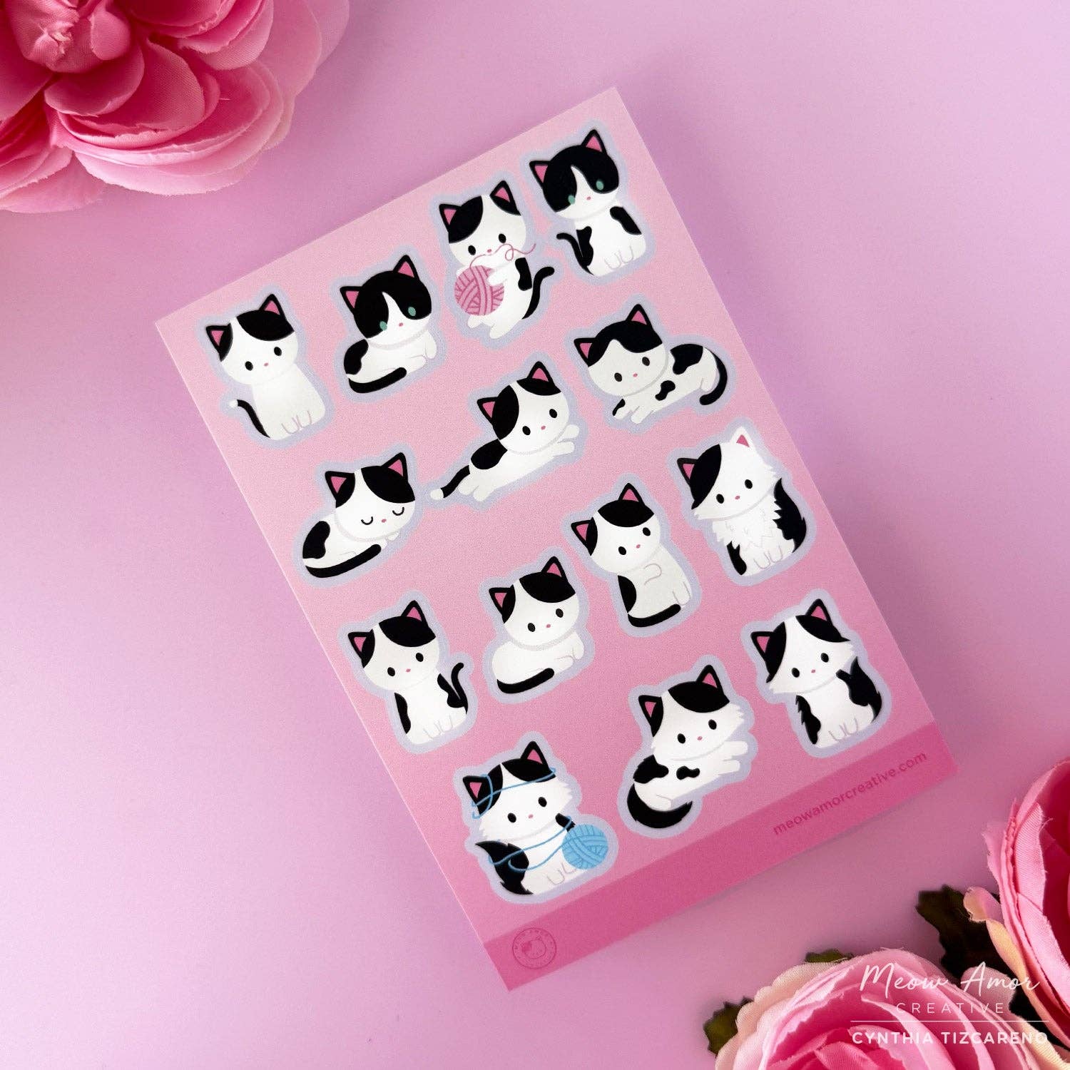 Cow Cats Cats Vinyl Sticker Sheet