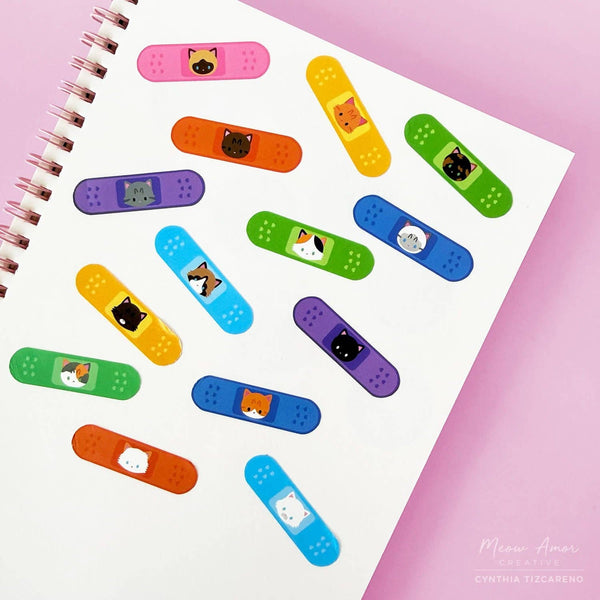 Rainbow Bandage Cats Vinyl Sticker Roll Washi Tape