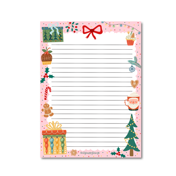 Notepad Pink Christmas A5