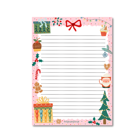 Notepad Pink Christmas A5