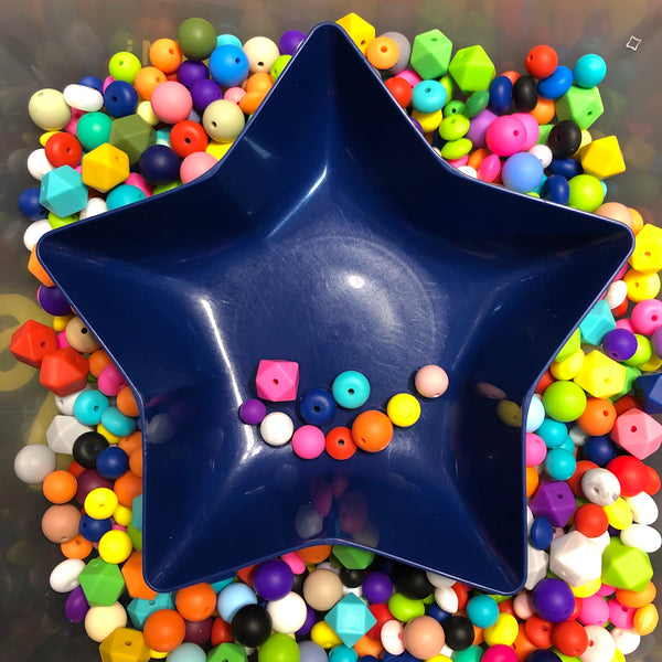 Mixed Size Silicone Bead Mix - Various Colors & Styles - Randomly Chosen