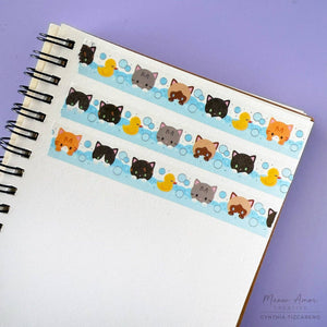 Bubble Bath Cats Holo Foil Washi Tape