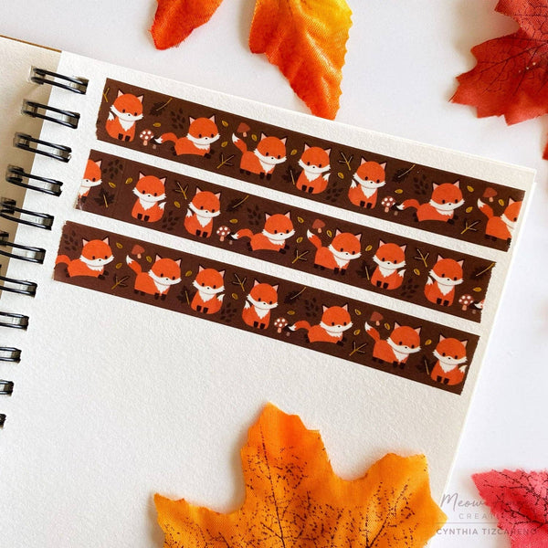 Autumn Fox Gold Foil Washi Tape