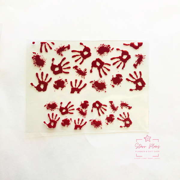 Mini Tumbler UVDTF Decal - Spooky: Bloody Hand Print