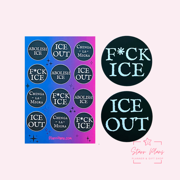 ICE Out Activism Vinyl Sticker Sheet