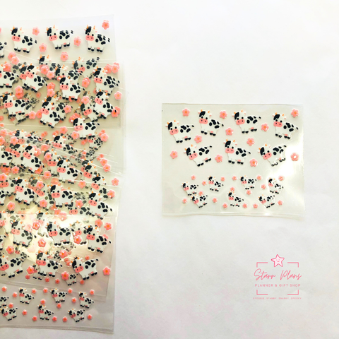 Mini Tumbler UVDTF Decal - Cows - Mini Cow Pattern