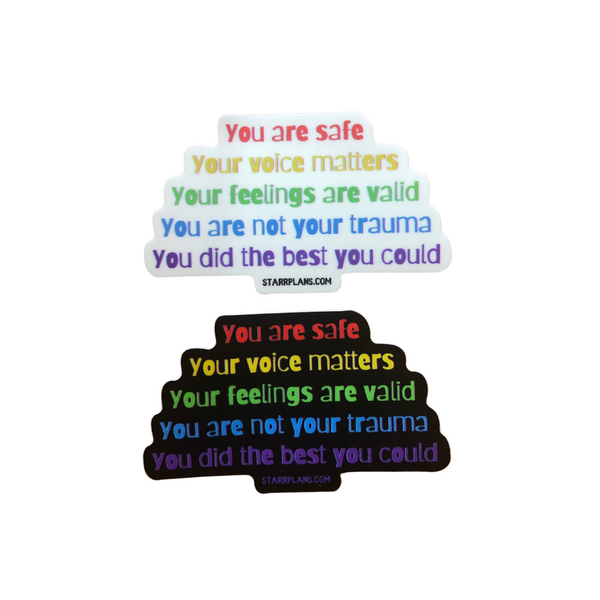 Inner Child Affirmations - White Vinyl Sticker Decal (3.2" x 1.9")