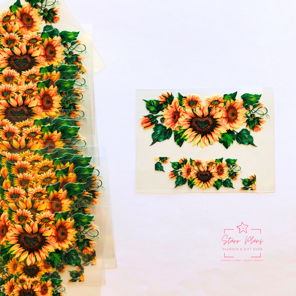 Mini Tumbler UVDTF Decal - Sunflower Heart