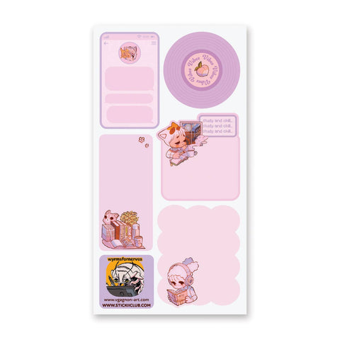 Study & Chill Labels Sticker Sheet